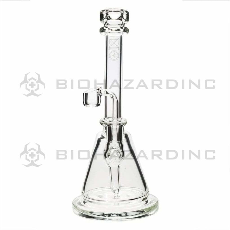 Bio Glass Glass Dab Rig 8" BIO Inline Banger Hanger w/ Banger - Clear with Silver Logo