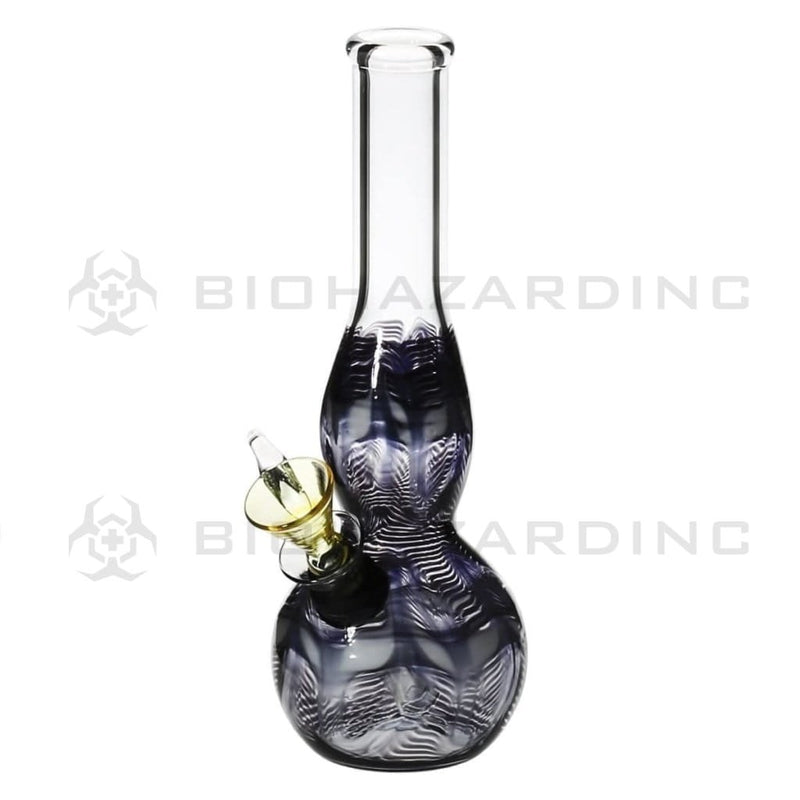 Biohazard Inc Glass Bong 8" Bulge Water Pipe w/ Slide - Black Rake