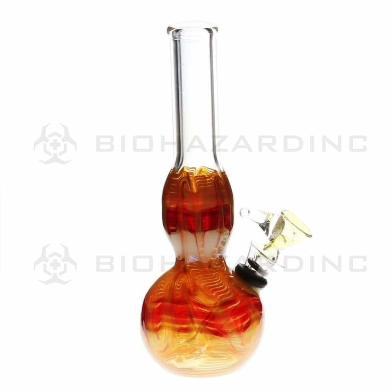 Biohazard Inc Glass Bong 8" Bulge Water Pipe w/ Slide - Red Rake