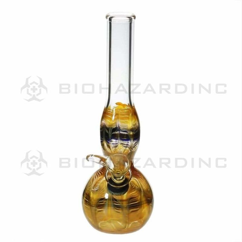 Biohazard Inc Glass Bong 8" Bulge Water Pipe w/ Slide - Yellow Rake