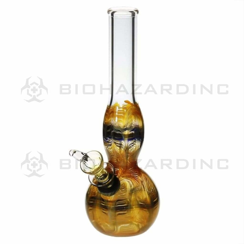 Biohazard Inc Glass Bong 8" Bulge Water Pipe w/ Slide - Yellow Rake