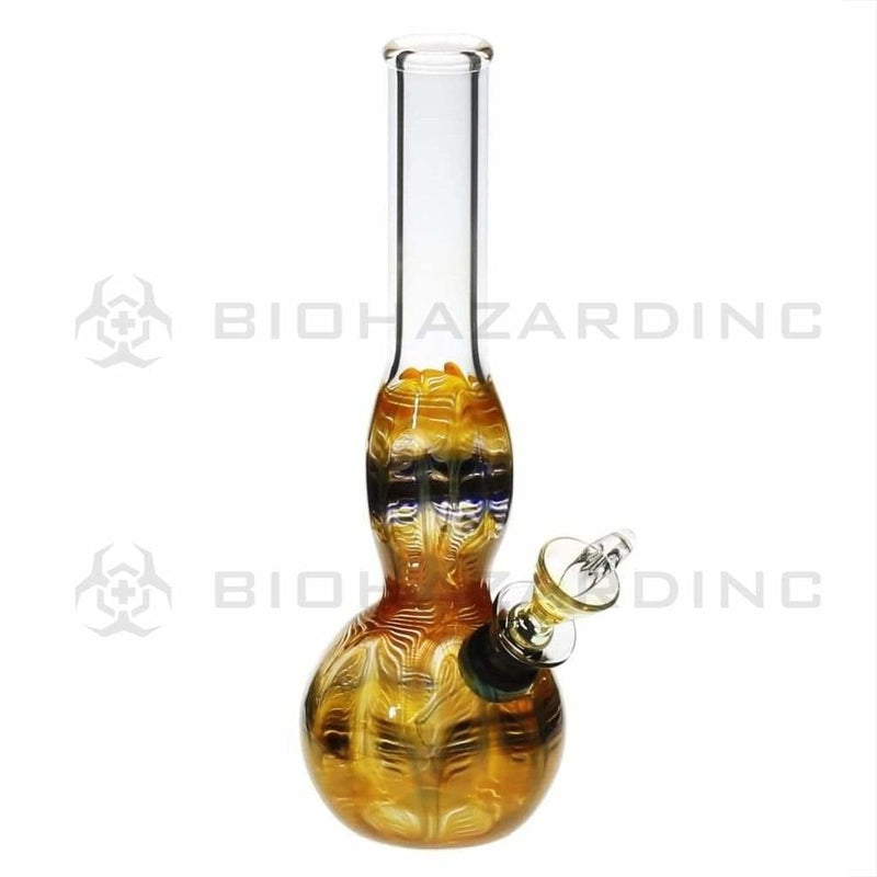 Biohazard Inc Glass Bong 8" Bulge Water Pipe w/ Slide - Yellow Rake