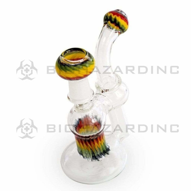 Biohazard Inc Glass Dab Rig 8" Dab Rig Recycler 19mm - Rasta