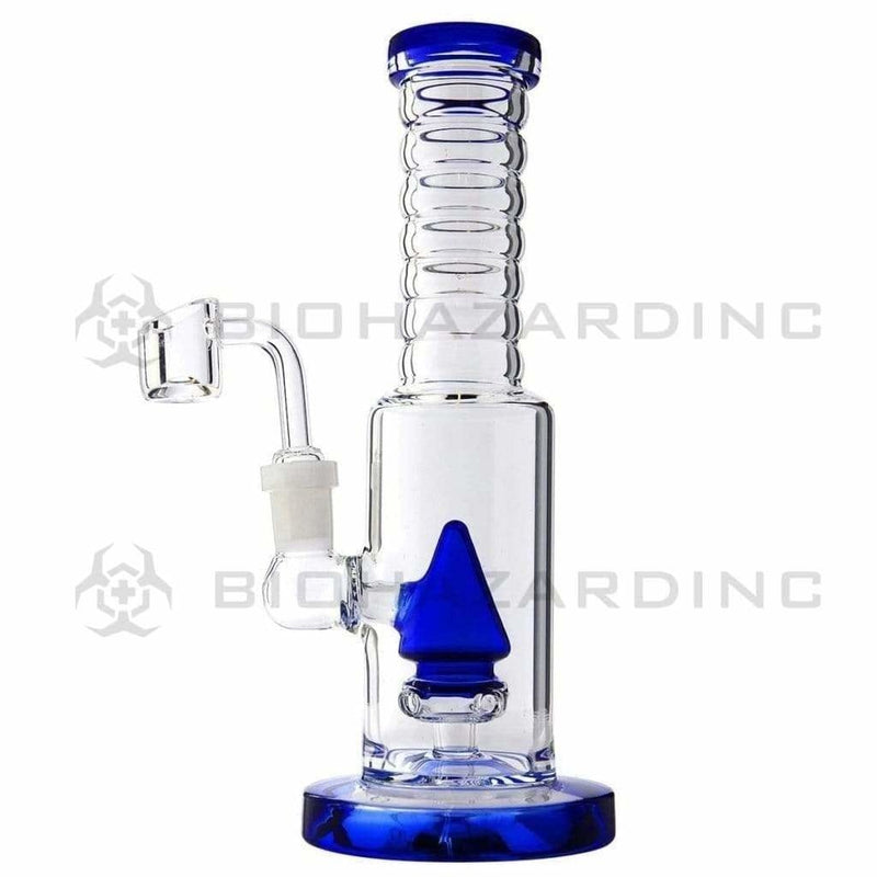 Biohazard Inc Glass Dab Rig 8" Dab Rig w/ Cone Perc & Banger - Blue