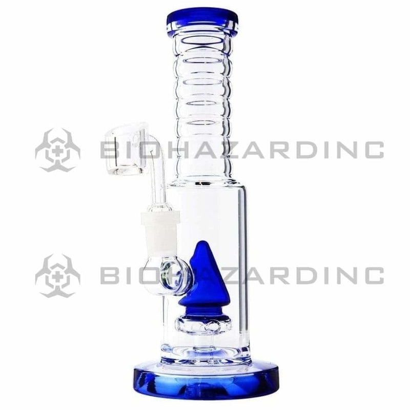 Biohazard Inc Glass Dab Rig 8" Dab Rig w/ Cone Perc & Banger - Blue