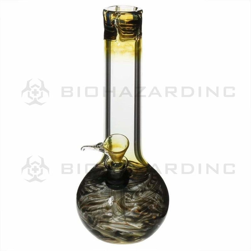 Biohazard Inc Glass Bong 8" Flame Top Water Pipe w/ Slide - Black