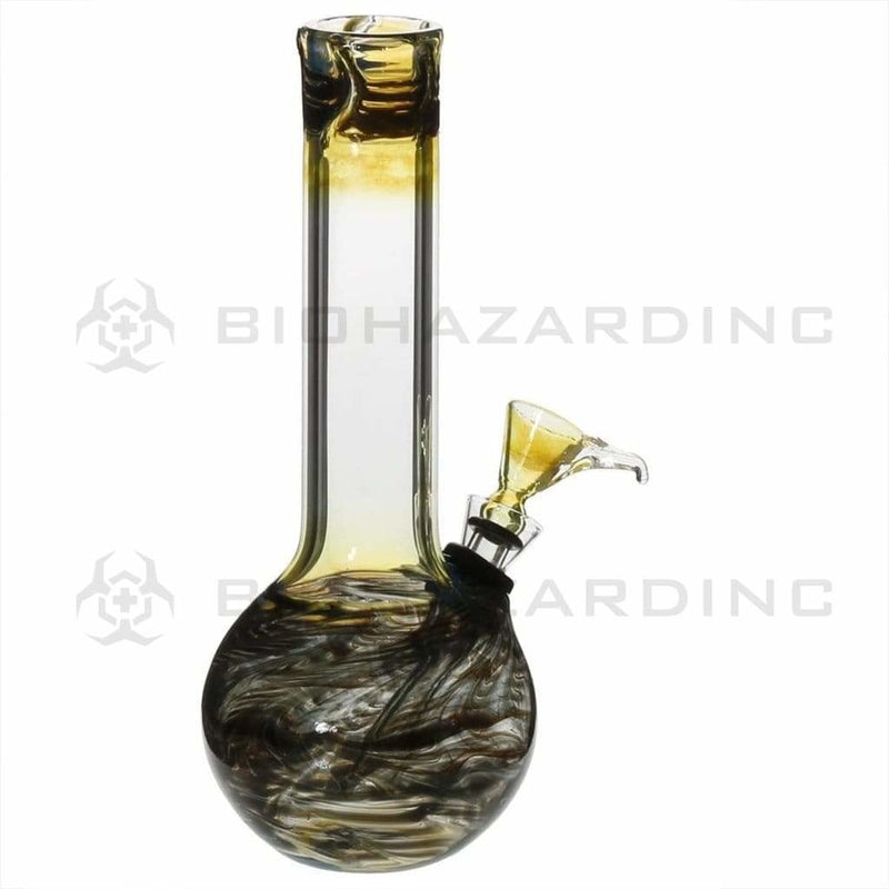 Biohazard Inc Glass Bong 8" Flame Top Water Pipe w/ Slide - Black