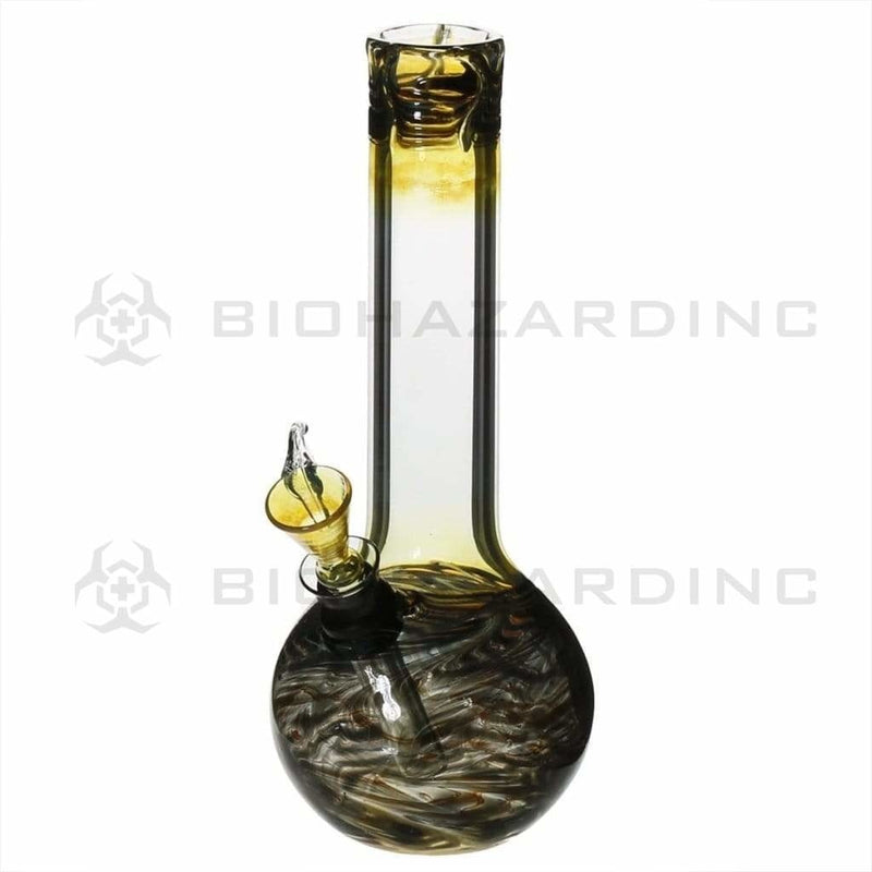 Biohazard Inc Glass Bong 8" Flame Top Water Pipe w/ Slide - Black