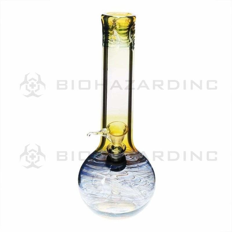 Biohazard Inc Glass Bong 8" Flame Top Water Pipe w/ Slide - Blue