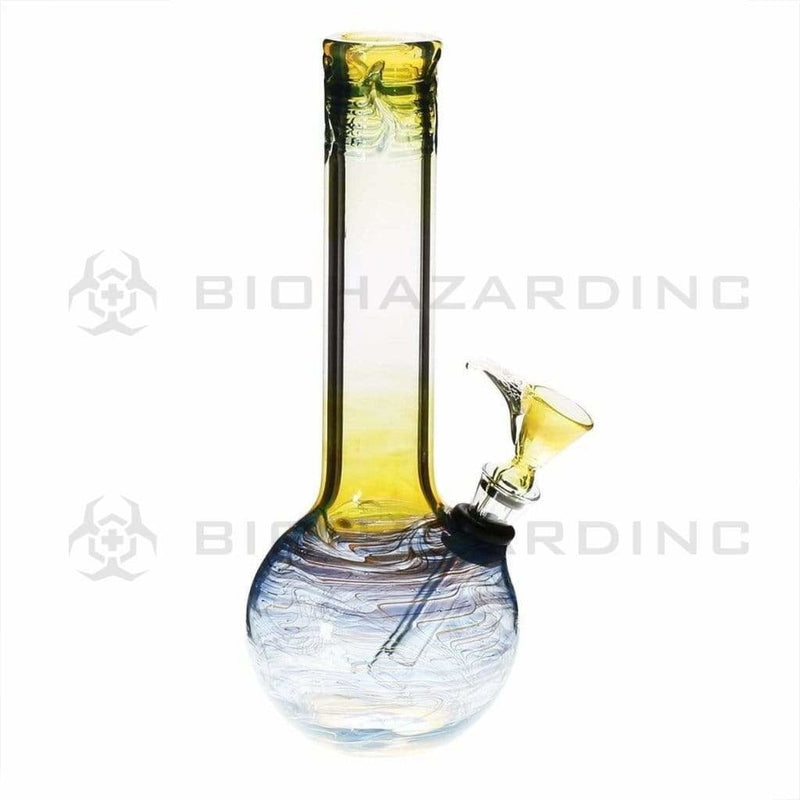 Biohazard Inc Glass Bong 8" Flame Top Water Pipe w/ Slide - Blue