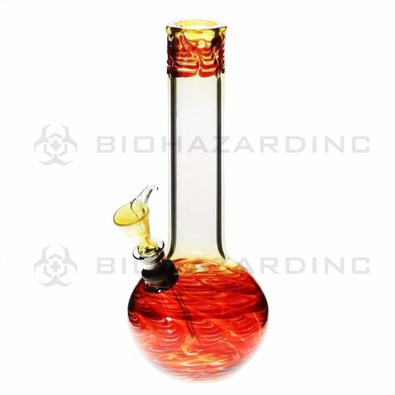 Biohazard Inc Glass Bong 8" Flame Top Water Pipe w/ Slide - Red