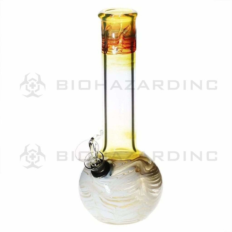 Biohazard Inc Glass Bong 8" Flame Top Water Pipe w/ Slide - Yellow