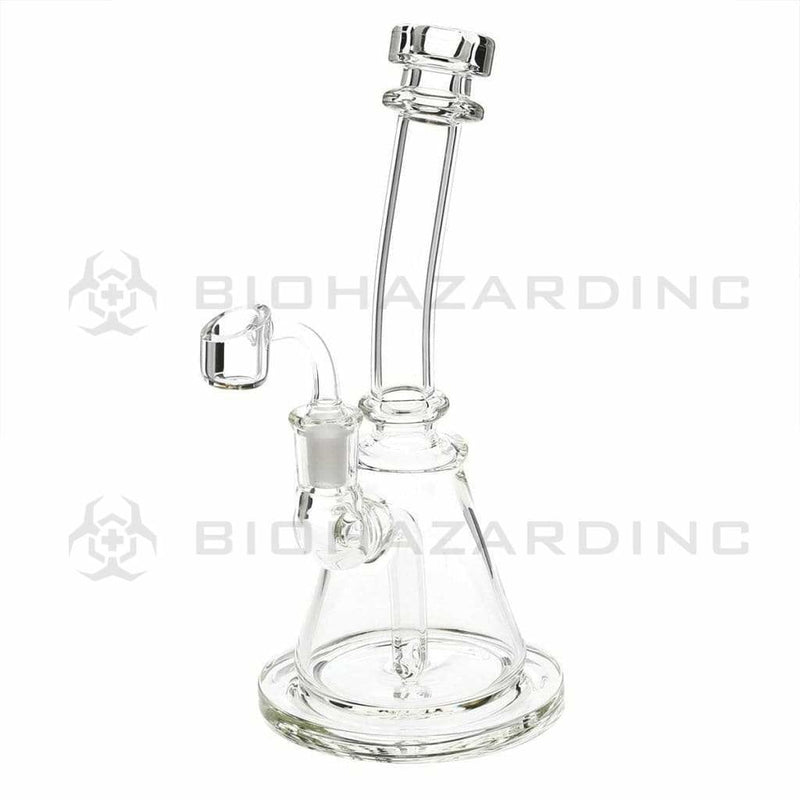 Biohazard Inc Glass Dab Rig 8" Inline Banger Hanger w/ Banger - Clear