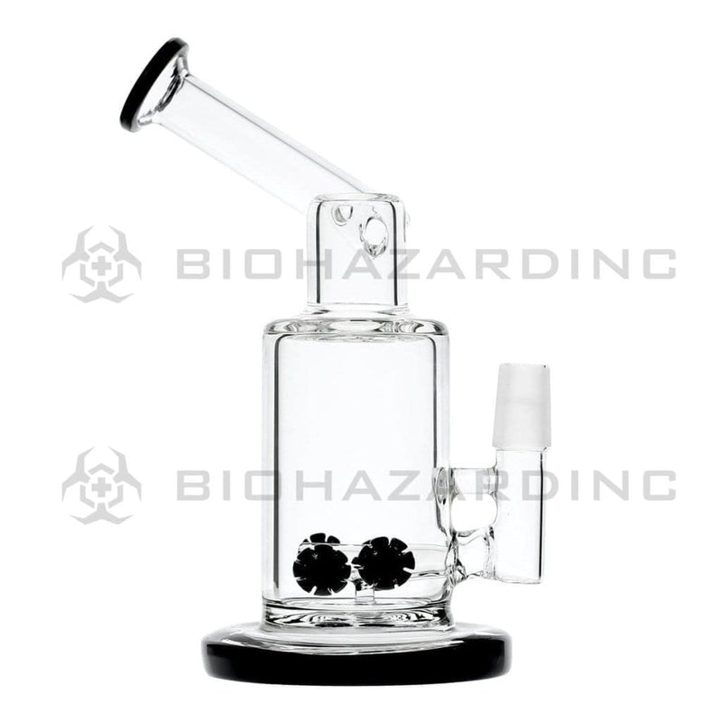 Biohazard Inc Glass Dab Rig 8" Inline Wheel Sidecar Dab Rig 19mm - Black