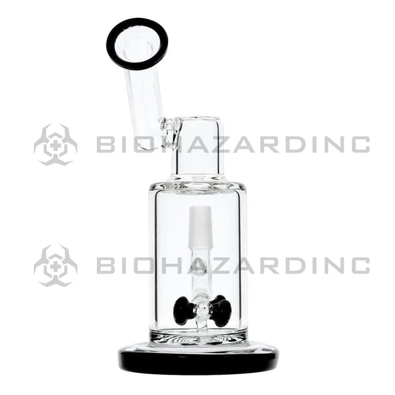 Biohazard Inc Glass Dab Rig 8" Inline Wheel Sidecar Dab Rig 19mm - Black