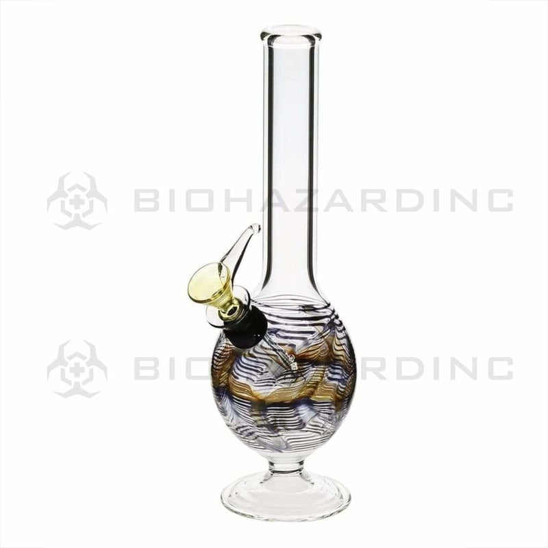 Biohazard Inc Glass Bong 8" Martini Water Pipe w/ Slide - Black Rake