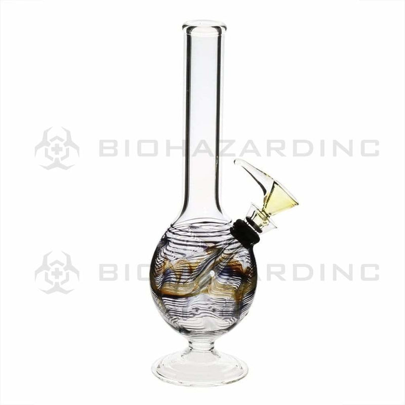 Biohazard Inc Glass Bong 8" Martini Water Pipe w/ Slide - Black Rake