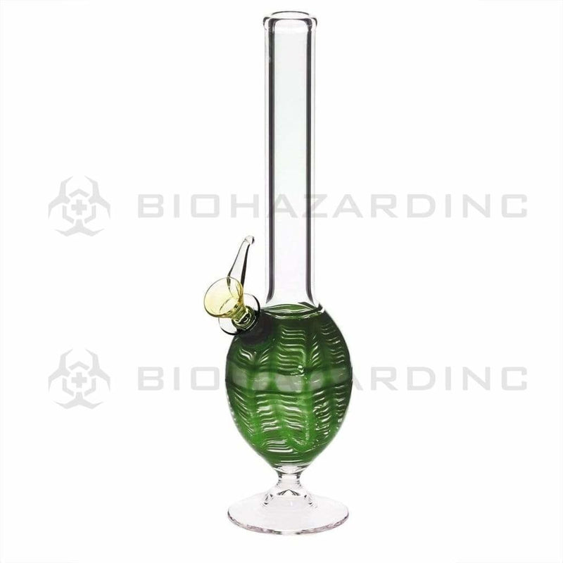 Biohazard Inc Glass Bong 8" Martini Water Pipe w/ Slide - Green Rake