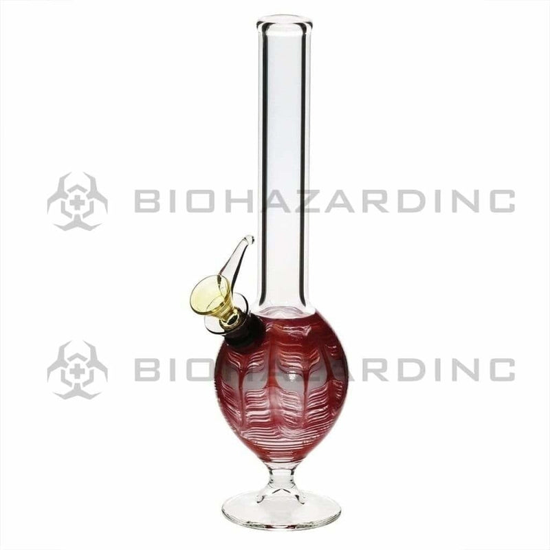 Biohazard Inc Glass Bong 8" Martini Water Pipe w/ Slide - Red Rake