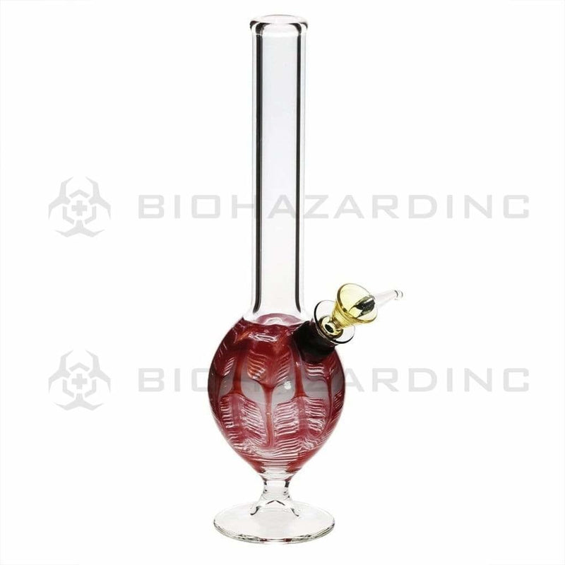 Biohazard Inc Glass Bong 8" Martini Water Pipe w/ Slide - Red Rake