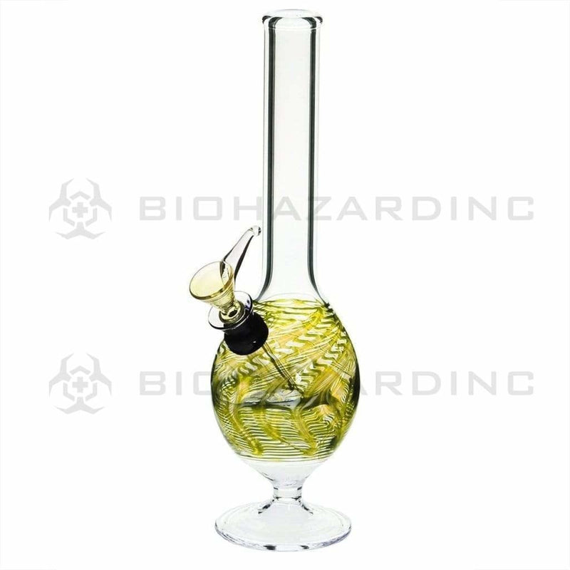 Biohazard Inc Glass Bong 8" Martini Water Pipe w/ Slide - Yellow Rake