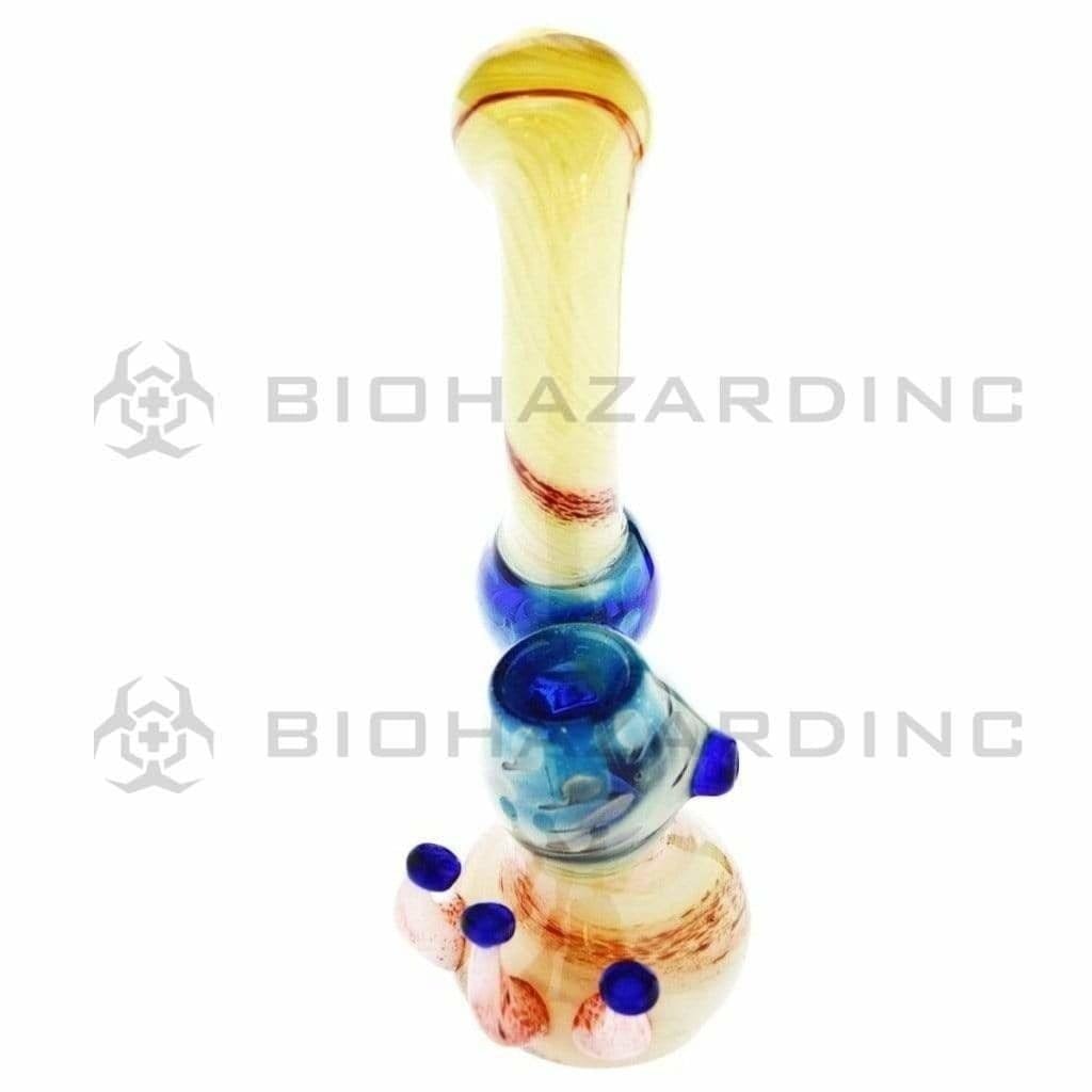 Biohazard Inc Glass Bubbler 8" Mushroom Detail Knockers Marble Bubbler