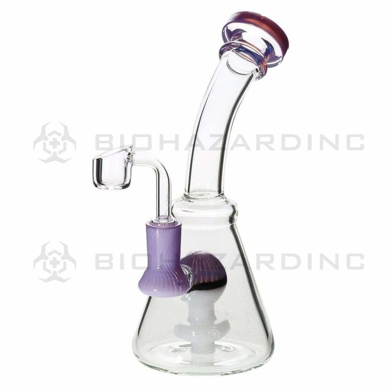 Biohazard Inc Glass Dab Rig 8" Poke Banger Hanger Beaker w/ Banger - Purple