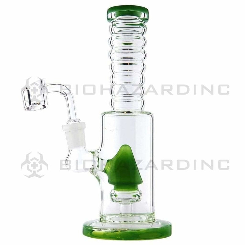 Biohazard Inc Glass Dab Rig 8" Rig Cone Perc with Banger - Greem