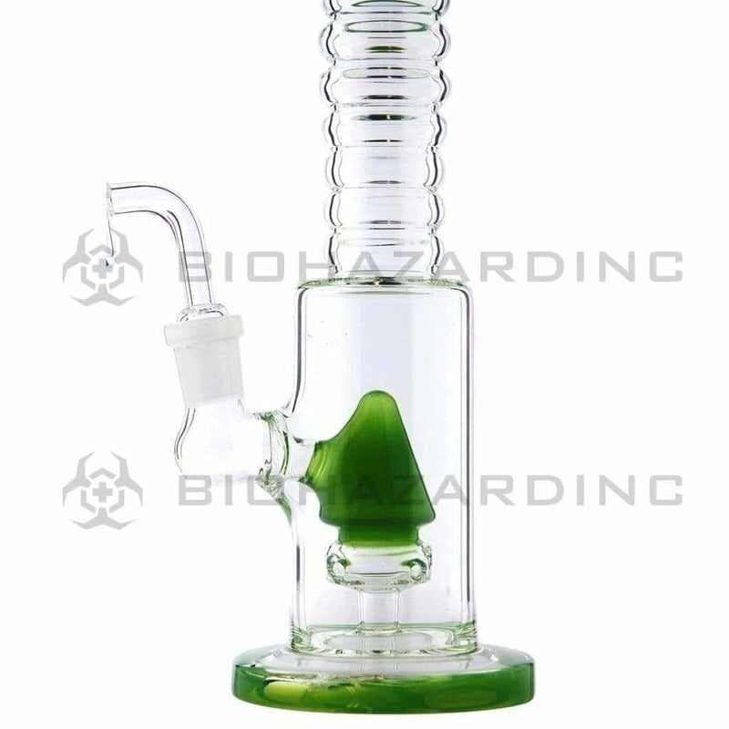 Biohazard Inc Glass Dab Rig 8" Rig Cone Perc with Banger - Greem