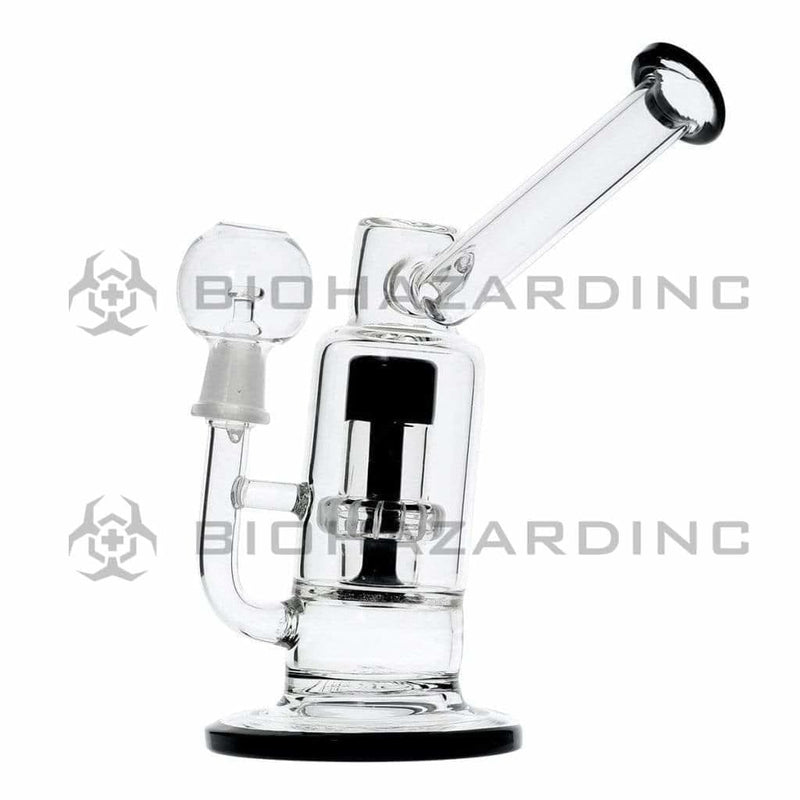 Biohazard Inc Glass Dab Rig 8" Showerhead Sidecar Dab Rig 14mm - Black