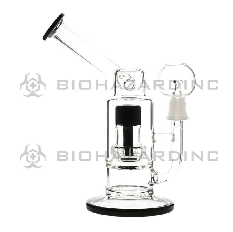 Biohazard Inc Glass Dab Rig 8" Showerhead Sidecar Dab Rig 14mm - Black