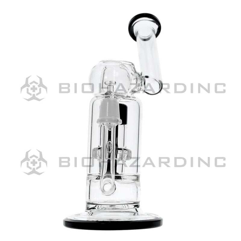 Biohazard Inc Glass Dab Rig 8" Showerhead Sidecar Dab Rig 14mm - Black