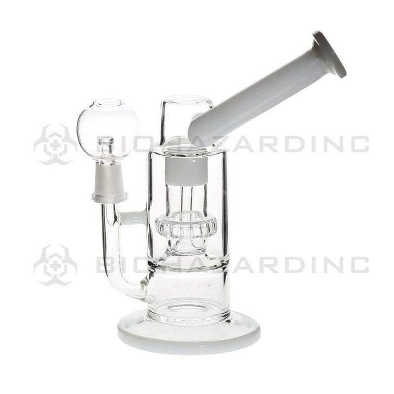 Biohazard Inc Glass Dab Rig 8" Showerhead Sidecar Dab Rig 14mm - White