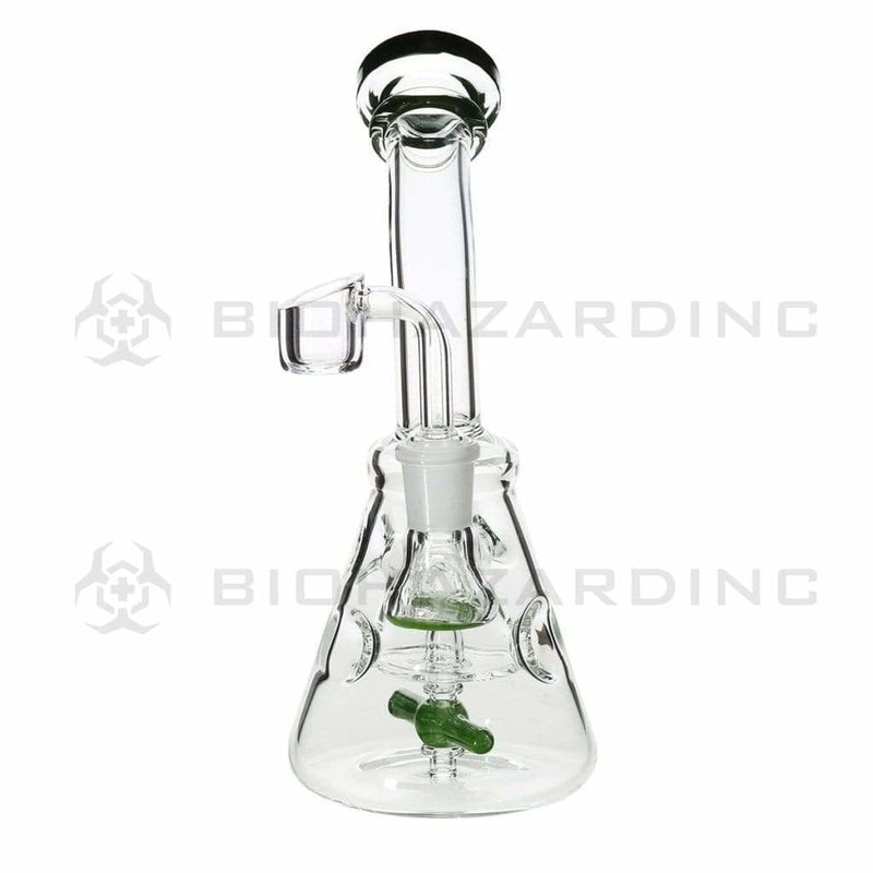 Biohazard Inc Glass Dab Rig 8" Spinner Banger Hanger Beaker w/ Banger - Green