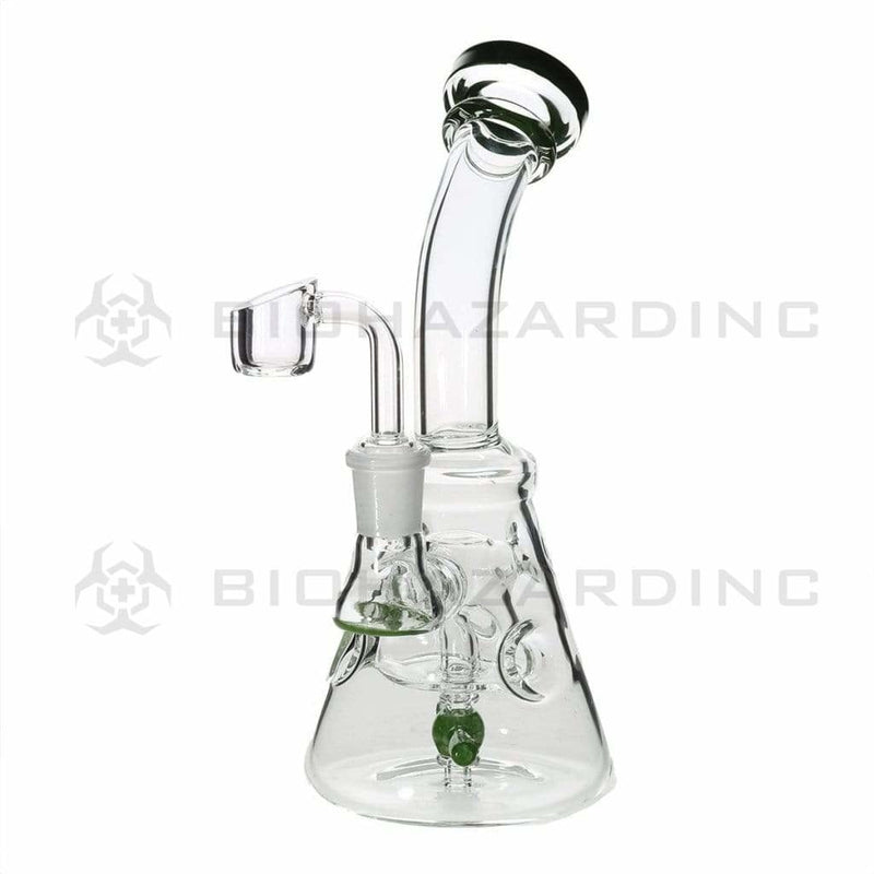 Biohazard Inc Glass Dab Rig 8" Spinner Banger Hanger Beaker w/ Banger - Green