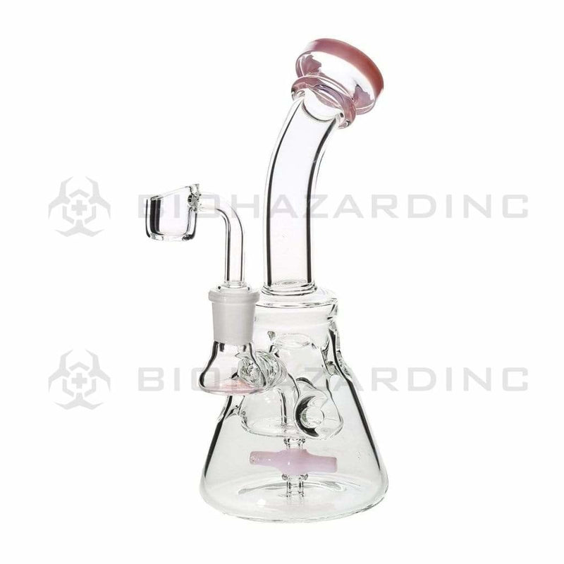 Biohazard Inc Glass Dab Rig 8" Spinner Banger Hanger Beaker w/ Banger - Pink