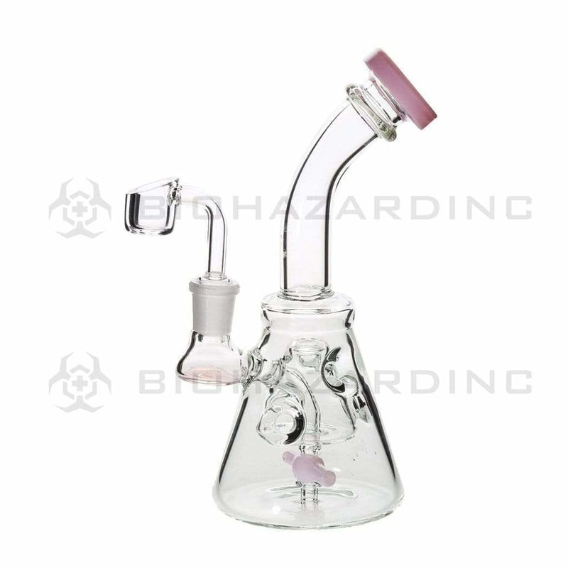 Biohazard Inc Glass Dab Rig 8" Spinner Banger Hanger Beaker w/ Banger - Pink