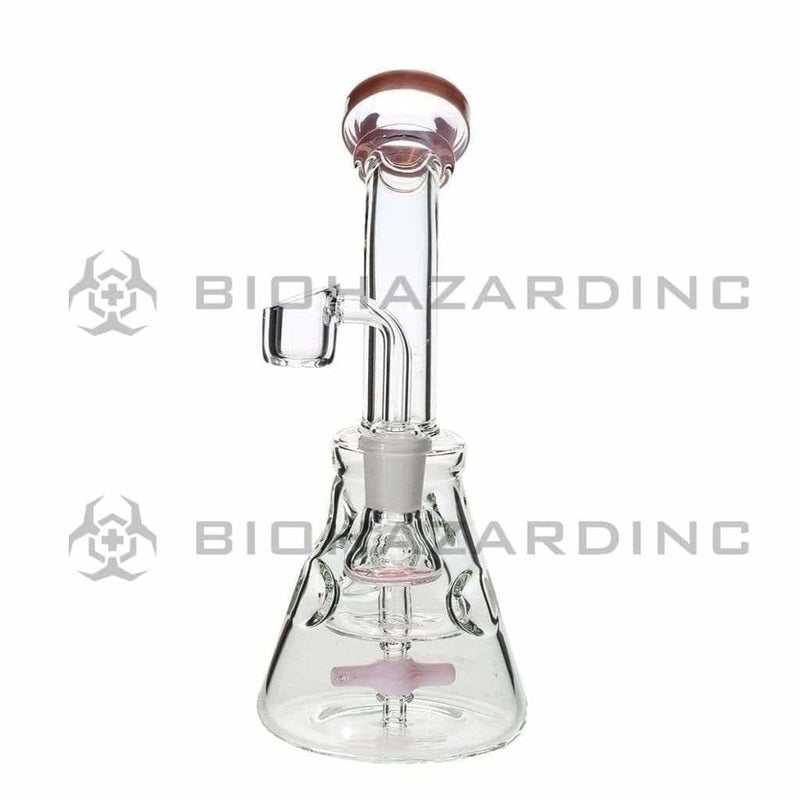 Biohazard Inc Glass Dab Rig 8" Spinner Banger Hanger Beaker w/ Banger - Pink