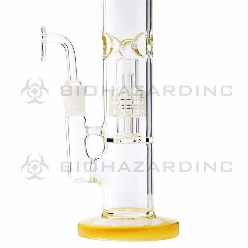 Biohazard Inc Glass Dab Rig 8" Stemless Straight Bong w/ Grid Dome Perc - Jade Yellow