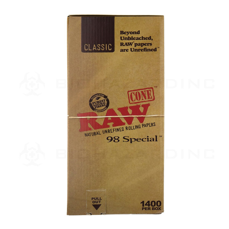 RAW® | Classic Pre-Rolled Cones - Hemp Paper | 98mm - 1,400 Count