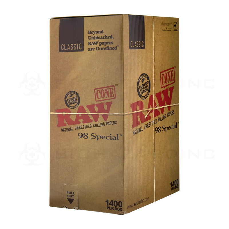 RAW® | Classic Pre-Rolled Cones - Hemp Paper | 98mm - 1,400 Count