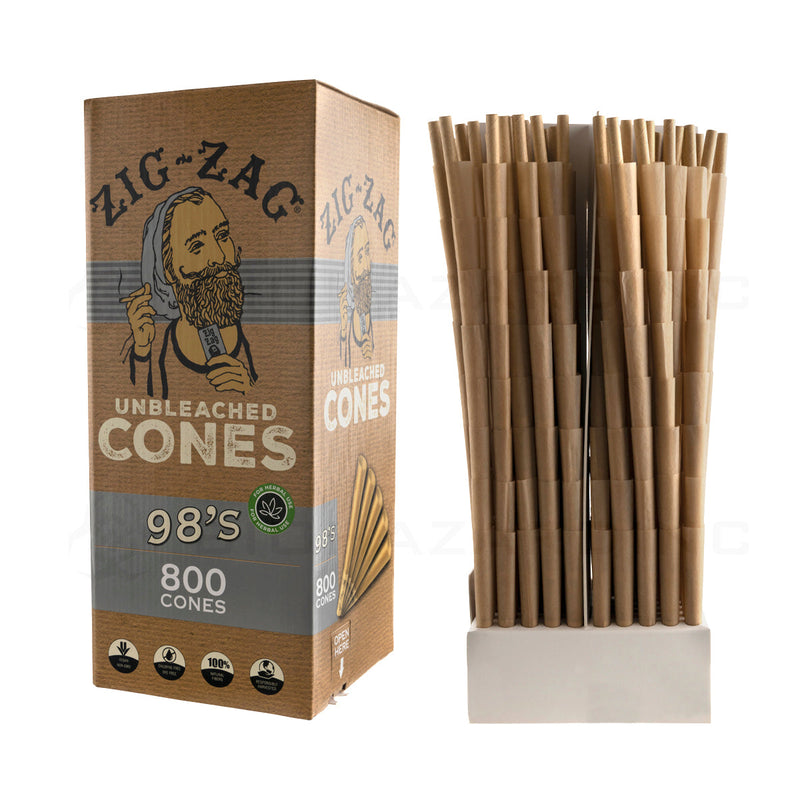 Zig-Zag® | 98's Pre-Rolled Cones | 98mm - Unbleached Brown - 800 Count - wholesale weed stuff