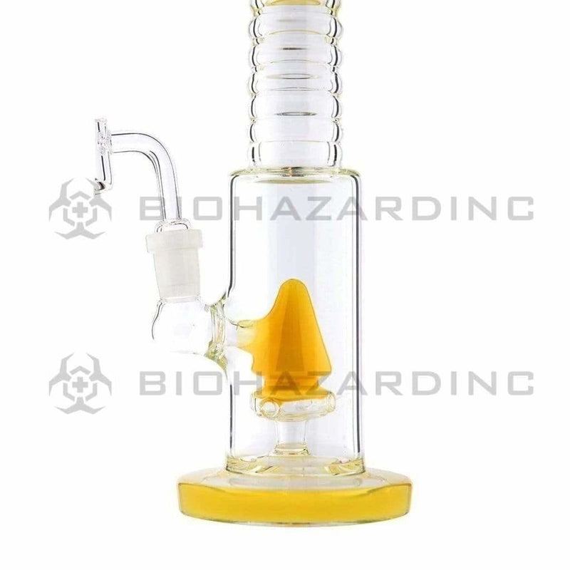 Biohazard Inc Glass Dab Rig 8"Straight Dab Rig w/ Cone Perc & Banger - Caramel