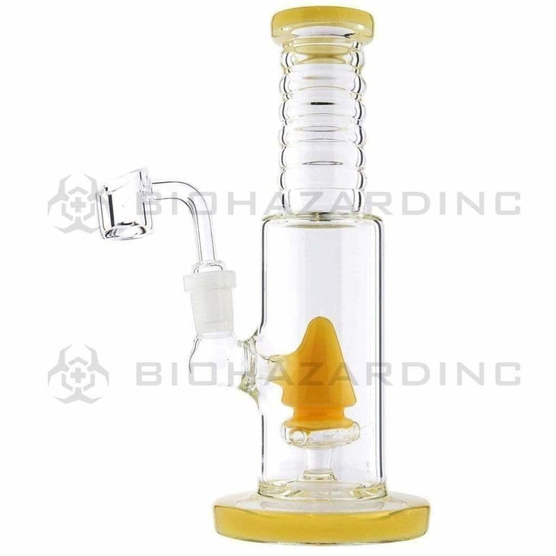 Biohazard Inc Glass Dab Rig 8"Straight Dab Rig w/ Cone Perc & Banger - Caramel