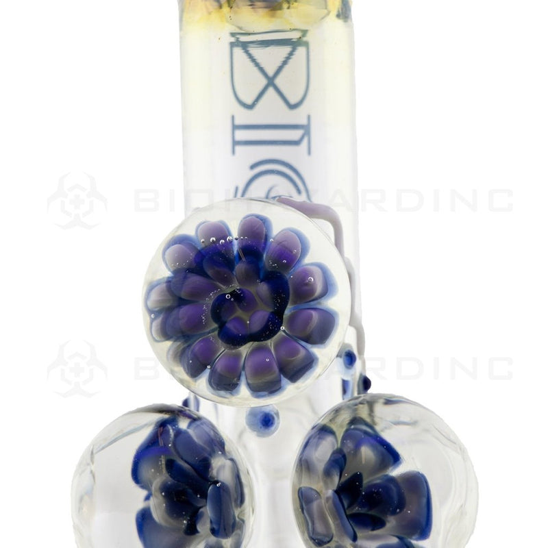 9 Bio 3 Marble Bubble Bottom Bong - Blue W/ Illuminati Glass