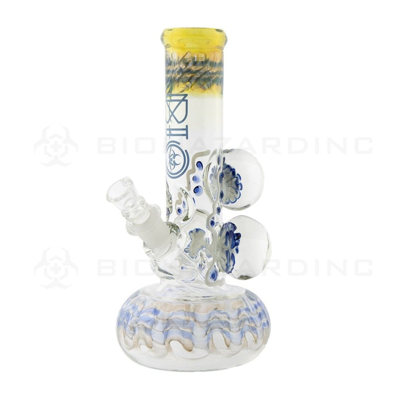 9 Bio 3 Marble Bubble Bottom Bong - Blue W/ Illuminati Glass