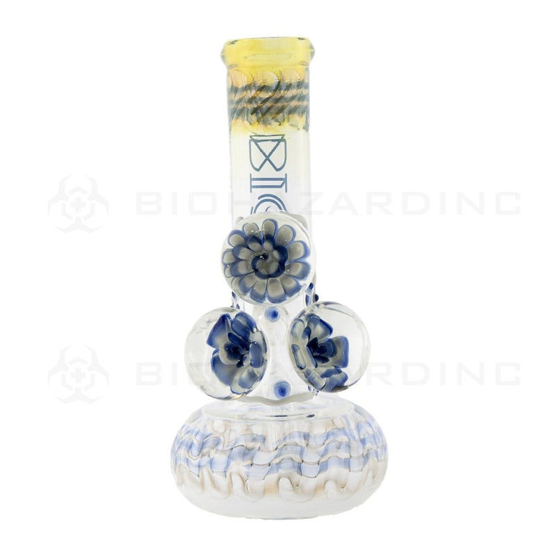 9 Bio 3 Marble Bubble Bottom Bong - Blue W/ Illuminati Glass