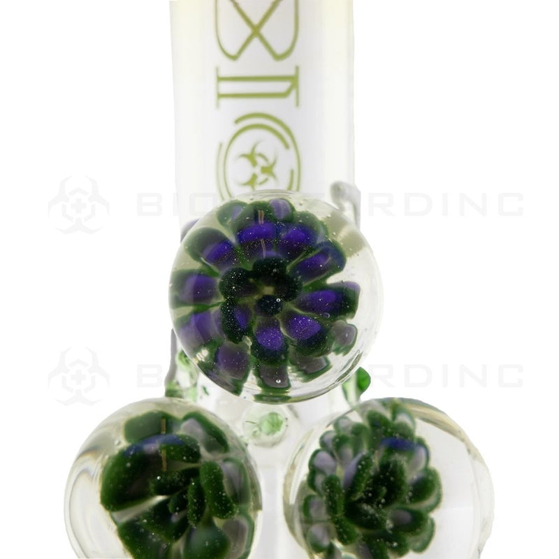 9 Bio 3 Marble Bubble Bottom Bong - Green W/ Illuminati Glass