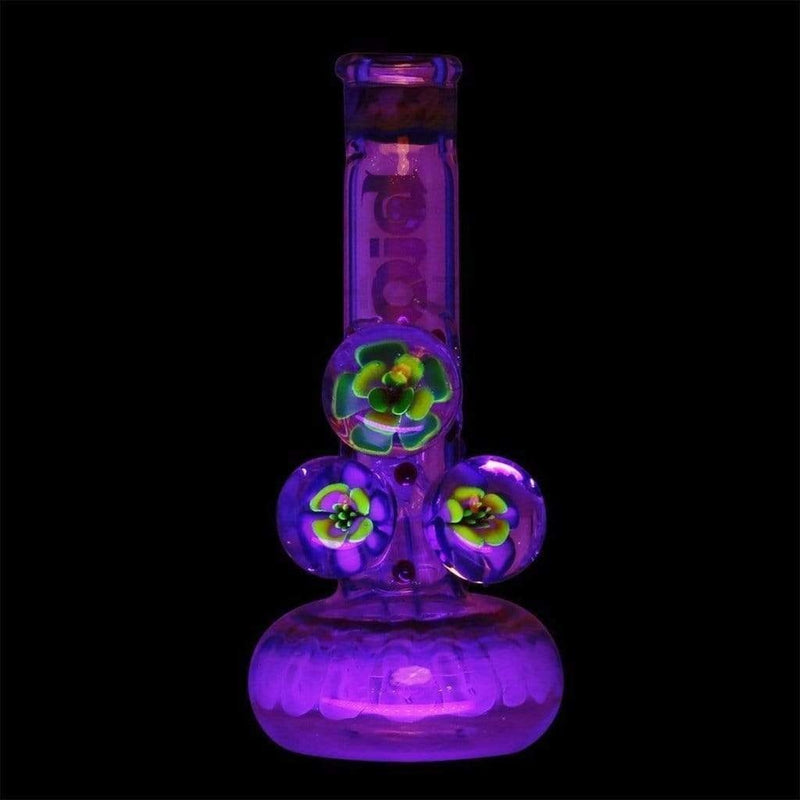 Bio Glass Glass Bong 9" BIO 3 Marble Bubble Bottom Bong - Rasta W/ Illuminati