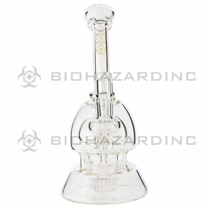 Bio Glass Glass Dab Rig 9" BIO METRIX Double Showerhead Rig - Gold